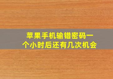 苹果手机输错密码一个小时后还有几次机会