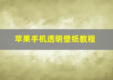 苹果手机透明壁纸教程