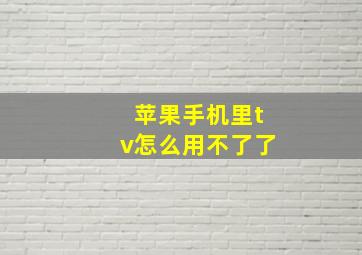 苹果手机里tv怎么用不了了