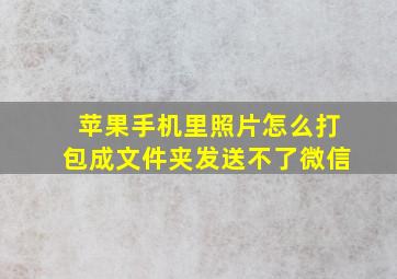 苹果手机里照片怎么打包成文件夹发送不了微信