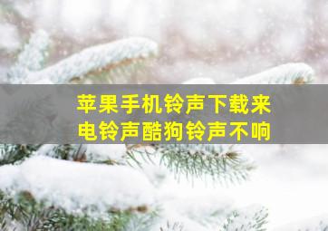 苹果手机铃声下载来电铃声酷狗铃声不响