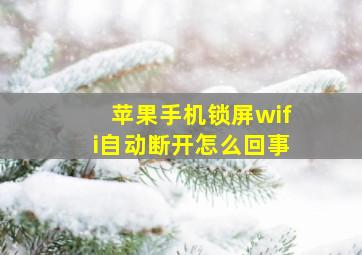 苹果手机锁屏wifi自动断开怎么回事