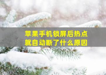 苹果手机锁屏后热点就自动断了什么原因