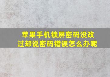 苹果手机锁屏密码没改过却说密码错误怎么办呢