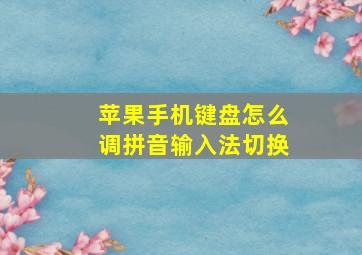 苹果手机键盘怎么调拼音输入法切换