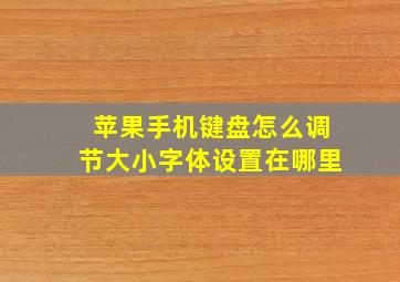 苹果手机键盘怎么调节大小字体设置在哪里