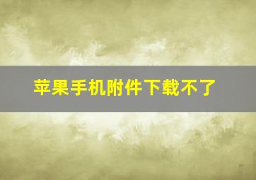 苹果手机附件下载不了