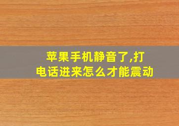 苹果手机静音了,打电话进来怎么才能震动