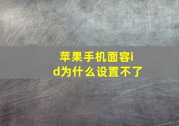 苹果手机面容id为什么设置不了