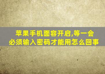 苹果手机面容开启,等一会必须输入密码才能用怎么回事