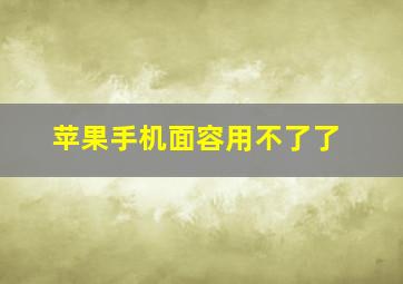 苹果手机面容用不了了