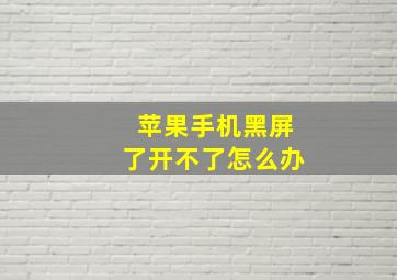 苹果手机黑屏了开不了怎么办