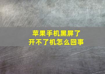 苹果手机黑屏了开不了机怎么回事