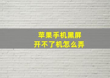 苹果手机黑屏开不了机怎么弄