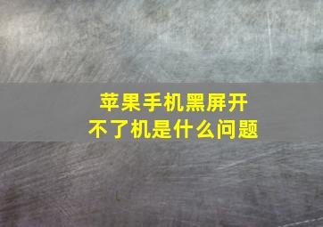 苹果手机黑屏开不了机是什么问题