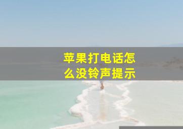 苹果打电话怎么没铃声提示