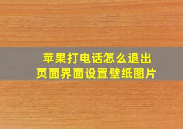 苹果打电话怎么退出页面界面设置壁纸图片