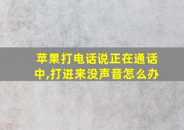 苹果打电话说正在通话中,打进来没声音怎么办