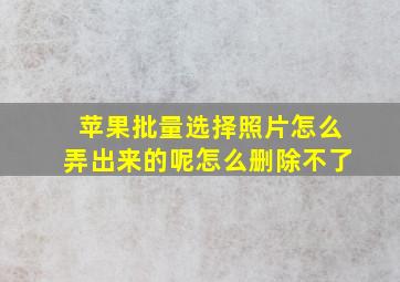 苹果批量选择照片怎么弄出来的呢怎么删除不了