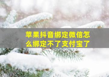 苹果抖音绑定微信怎么绑定不了支付宝了