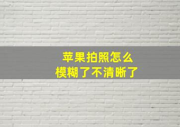 苹果拍照怎么模糊了不清晰了