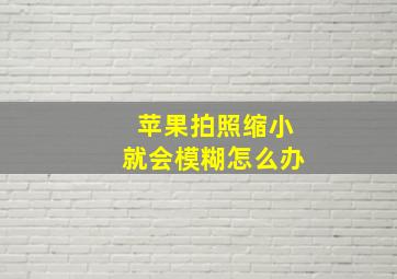 苹果拍照缩小就会模糊怎么办