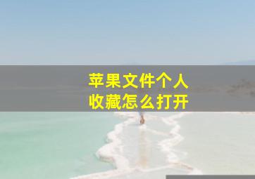 苹果文件个人收藏怎么打开