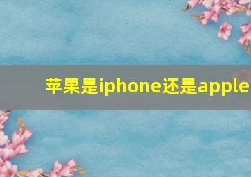 苹果是iphone还是apple