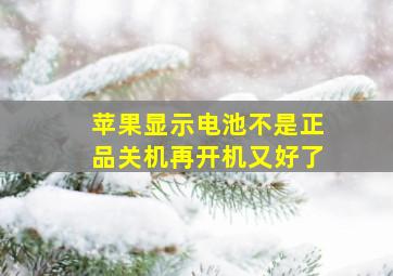 苹果显示电池不是正品关机再开机又好了