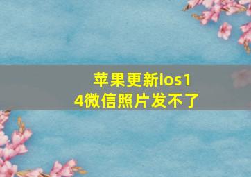 苹果更新ios14微信照片发不了