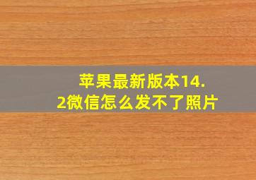 苹果最新版本14.2微信怎么发不了照片