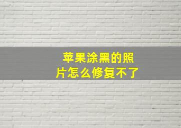 苹果涂黑的照片怎么修复不了