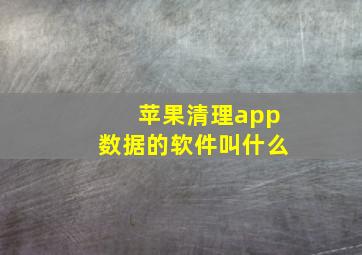 苹果清理app数据的软件叫什么