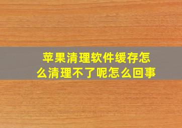 苹果清理软件缓存怎么清理不了呢怎么回事