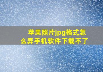 苹果照片jpg格式怎么弄手机软件下载不了