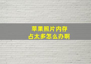 苹果照片内存占太多怎么办啊