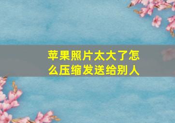 苹果照片太大了怎么压缩发送给别人