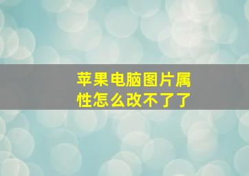 苹果电脑图片属性怎么改不了了