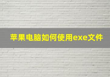 苹果电脑如何使用exe文件