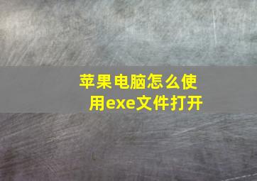 苹果电脑怎么使用exe文件打开