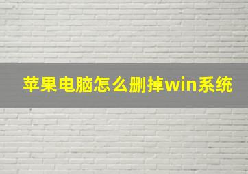 苹果电脑怎么删掉win系统