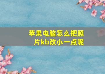 苹果电脑怎么把照片kb改小一点呢