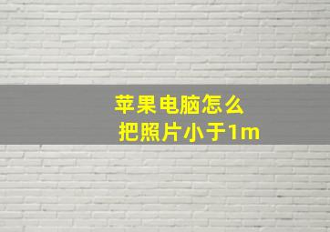 苹果电脑怎么把照片小于1m