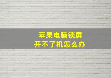 苹果电脑锁屏开不了机怎么办