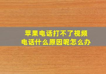 苹果电话打不了视频电话什么原因呢怎么办