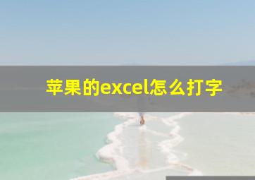 苹果的excel怎么打字