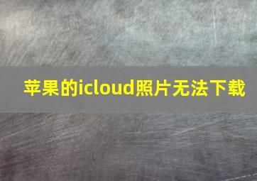 苹果的icloud照片无法下载