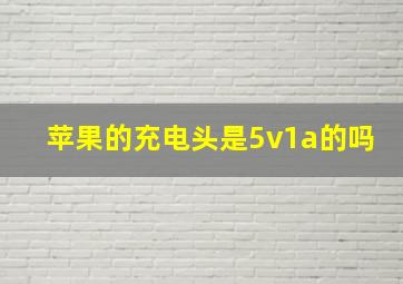 苹果的充电头是5v1a的吗