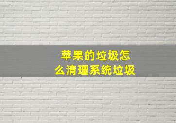 苹果的垃圾怎么清理系统垃圾