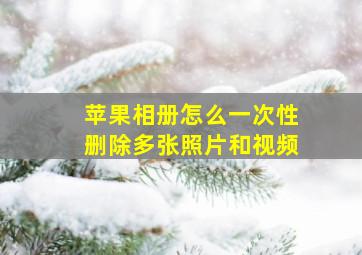 苹果相册怎么一次性删除多张照片和视频